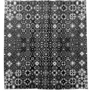 Metamorphose Medallion Muster Schwarz-Weiß S Duschvorhang