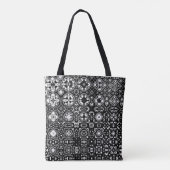 Metamorphose Medallion Muster Schwarz-Weiß Tasche (Rückseite)