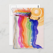 Metamorphose Regenbogen Frau Aquarellmalerei Postkarte (Vorne/Hinten)