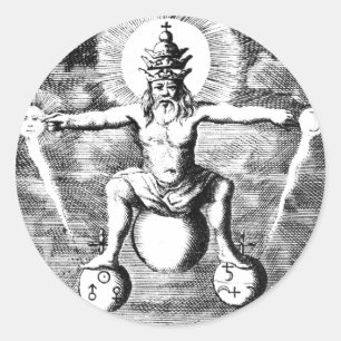 Metamorphose von Metallen in der Alchemie Runder Aufkleber