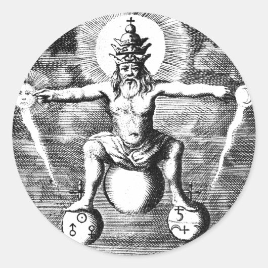 Metamorphose von Metallen in der Alchemie Runder Aufkleber (Vorderseite)