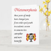Metamorphosis - A funny College Graduation Poem Karte (Gelbe Blume)