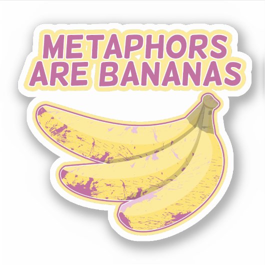 Metapher Funny Typografy Aufkleber (Vorderseite)