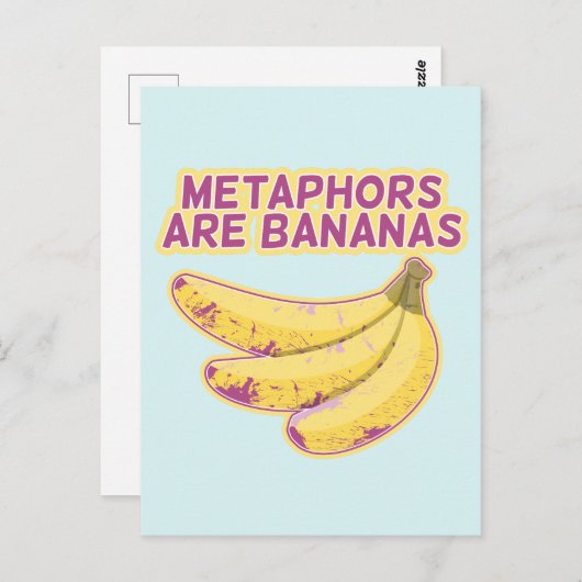 Metapher Funny Typografy Postkarte (Vorne/Hinten)