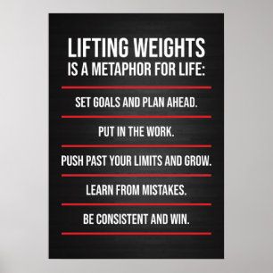 Metapher für das Anheben von Gewichten - Motiviere Poster