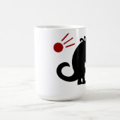 Metapher Nr. 5 (Dinosaurier mit Meteorit) Kaffeetasse (Mittel)