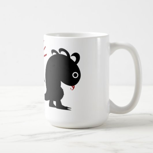 Metapher Nr. 5 (Dinosaurier mit Meteorit) Kaffeetasse (Rechts)