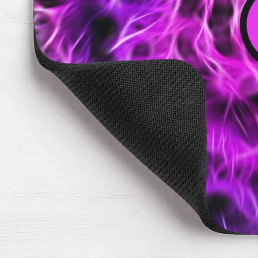 Metaphysisch Lila Neon Energy Monogramm Mousepad (Ecke)