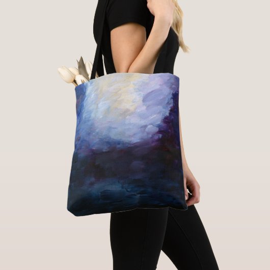 Metaphysische Abstrakte Tasche der blauen Kunst (Von Nahem)