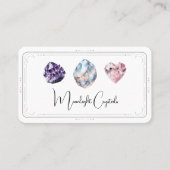 Metaphysische Kristalle Rose Quartz Social Media Q Visitenkarte (Vorderseite)