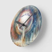 Metaphysische zeitlose spirituelle Fantasy Themes Runde Wanduhr (Winkel)