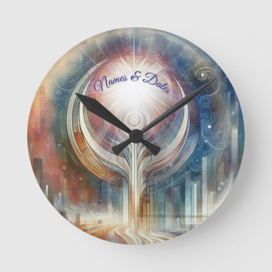 Metaphysische zeitlose spirituelle Fantasy Themes Runde Wanduhr (Vorderseite)