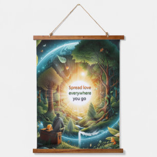 Metaphysische zeitlose spirituelle Fantasy Themes Wandteppich Mit Holzrahmen