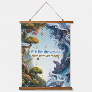 Metaphysische zeitlose spirituelle Fantasy Themes Wandteppich Mit Holzrahmen