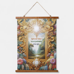 Metaphysische zeitlose spirituelle Fantasy Themes Wandteppich Mit Holzrahmen