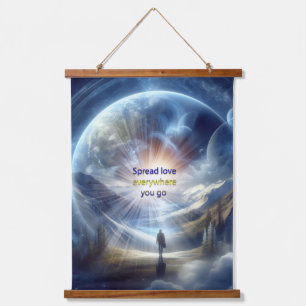 Metaphysische zeitlose spirituelle Fantasy Themes Wandteppich Mit Holzrahmen