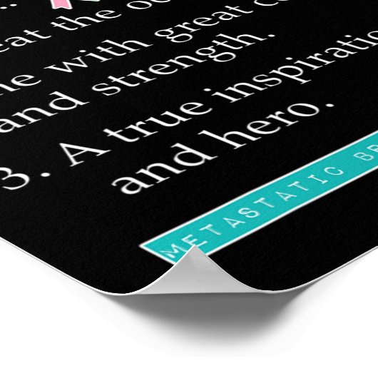 Metastasierte Brustkrebserkrankung Poster (Ecke)