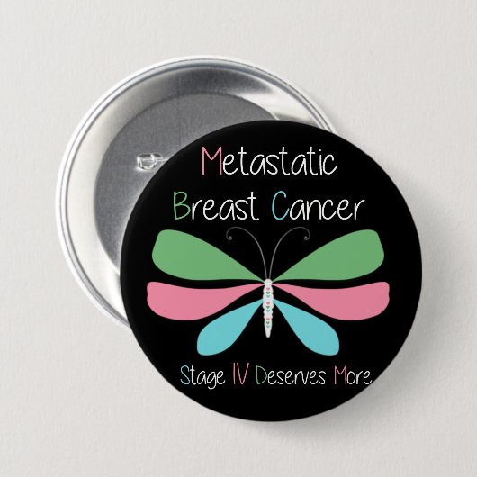 Metastasierter Brustkrebs - Advocacy und Support Button (Vorne & Hinten)