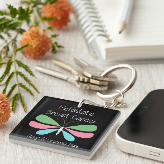 Metastasierter Brustkrebs - Advocacy und Support Schlüsselanhänger (Vorderseite rechts)