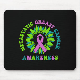 Metastasiertes Brustkrebs-Bewusstsein Sonnenblume Mousepad