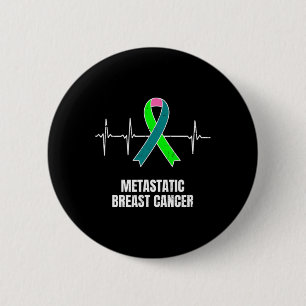 Metastatic Breast Cancer Awareness Design Heartbea Button