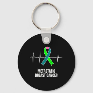 Metastatic Breast Cancer Awareness Design Heartbea Schlüsselanhänger