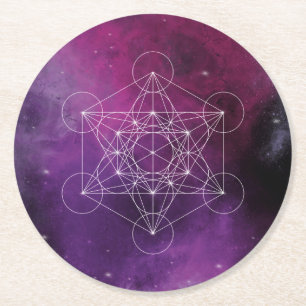 Metatron, Chakra, Zen, heilige Geometrie, Engel, Runder Pappuntersetzer
