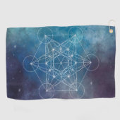 Metatron, chakra,zen,sacred geometric, angel golfhandtuch (Horizontal)