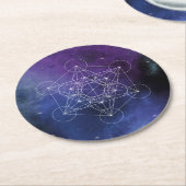 Metatron, Chakra, Zen, sakrale geometrische, geome Runder Pappuntersetzer (Angewinkelt)