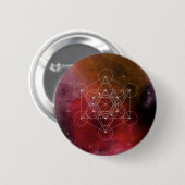 Metatron, Chakra, Zen, sakraler geometrischer, Eng Button (Vorne & Hinten)