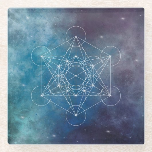 Metatron, Chakra, Zen, sakraler geometrischer, Eng Glasuntersetzer (Vorderseite)