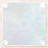 Metatron, Chakra, Zen, sakraler geometrischer, Eng Glasuntersetzer (Rückseite)