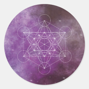 Metatron, Chakra, Zen, sakraler geometrischer, Eng Runder Aufkleber