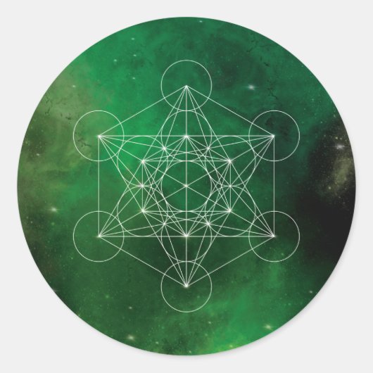Metatron, Chakra, Zen, sakraler geometrischer, Eng Runder Aufkleber (Vorderseite)