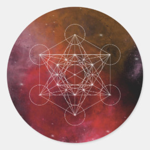 Metatron, Chakra, Zen, sakraler geometrischer, Eng Runder Aufkleber