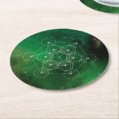 Metatron, Chakra, Zen, sakraler geometrischer, Eng Runder Pappuntersetzer (Angewinkelt)