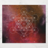 Metatron, Chakra, Zen, sakraler geometrischer, Eng Schaumweinetikett (Einzelnes Label)