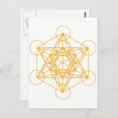 Metatron Cube Gold Postkarte (Vorne/Hinten)