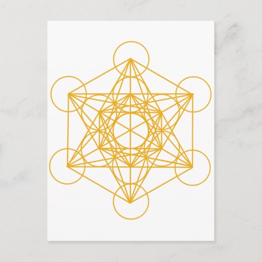 Metatron Cube Gold Postkarte (Vorderseite)