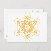 Metatron Cube Gold Postkarte (Vorne/Hinten)