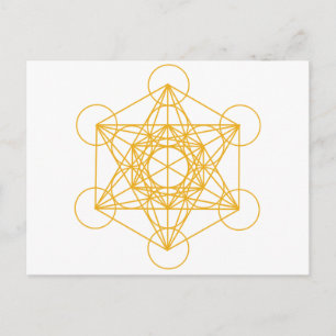 Metatron Cube Gold Postkarte