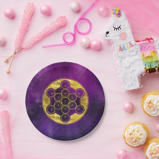 Metatron-Cube - Heilige Geometrie Pappteller (Party)