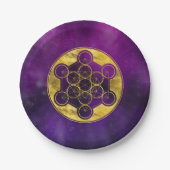 Metatron-Cube - Heilige Geometrie Pappteller (Vorderseite)