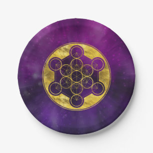 Metatron-Cube - Heilige Geometrie Pappteller
