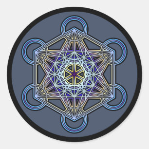 Metatron-cube-mandala-3 Runder Aufkleber