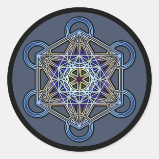 Metatron-cube-mandala-3 Runder Aufkleber