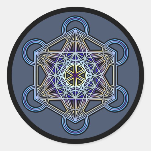Metatron-cube-mandala-3 Runder Aufkleber (Vorderseite)