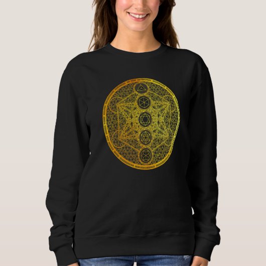 Metatron Cube Platonic Solids Sacred Geometrie Met Sweatshirt (Vorderseite)