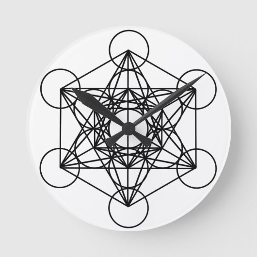Metatron Cube Runde Wanduhr (Vorderseite)
