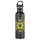 Metatron Cube Sacred Geometry Edelstahlflasche (Vorderseite)